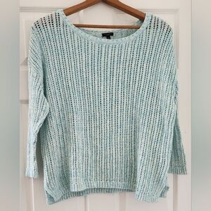 Talbots 1XP Open Stitch Sweater - Space Dyed - Turquoise
